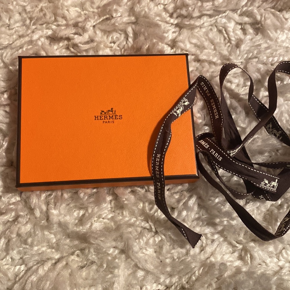 Authentic Hermes box with ribbon